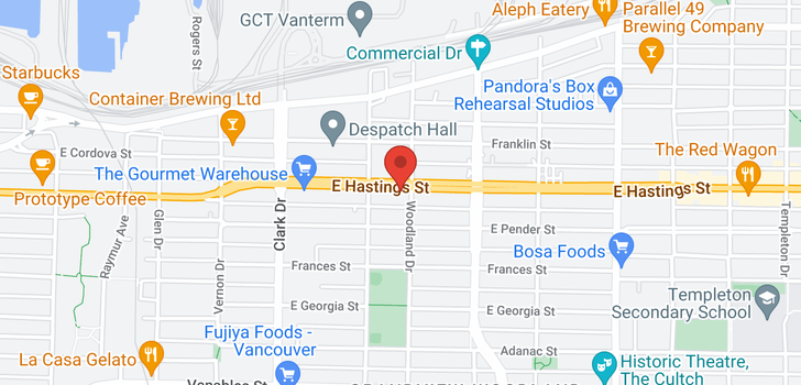 map of 418 1588 E HASTINGS STREET